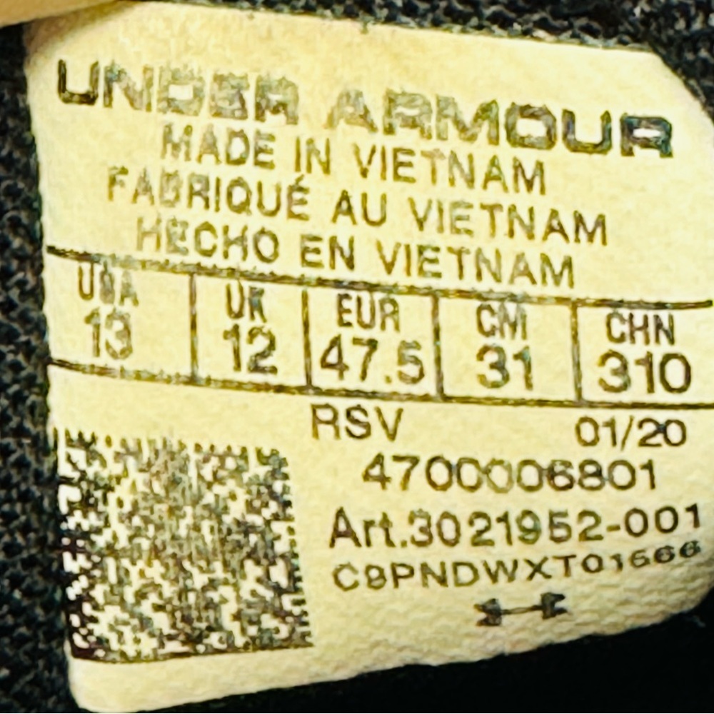 Under Armor Charged Assert Men’s size 13-black/white 3021952-001 - Picture 5 of 5